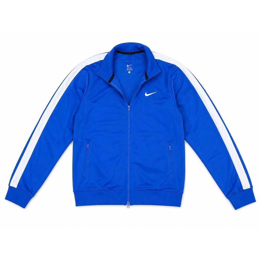 Nike Men's Dri-FIT Track Jacket Royal Blue White Stripe Full Zip Size XL